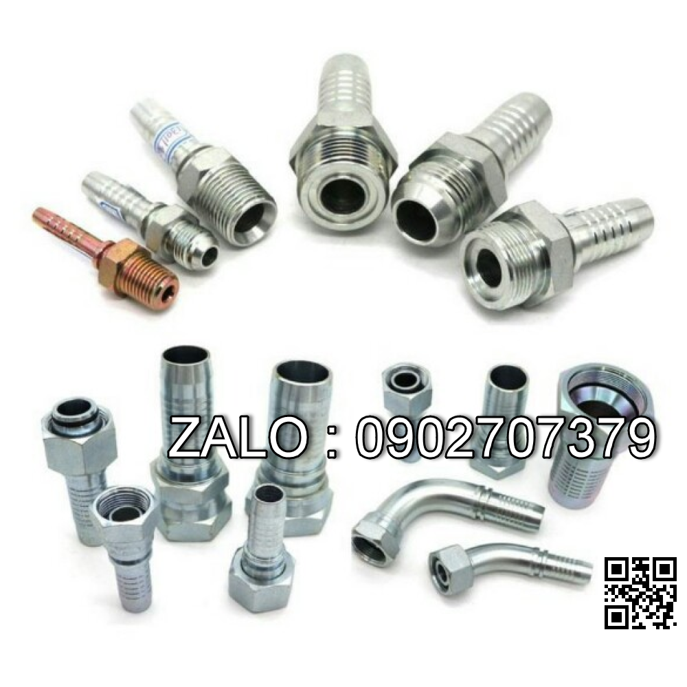 Đầu nối thủy lực 2 đầu hạt bắp phi 10
