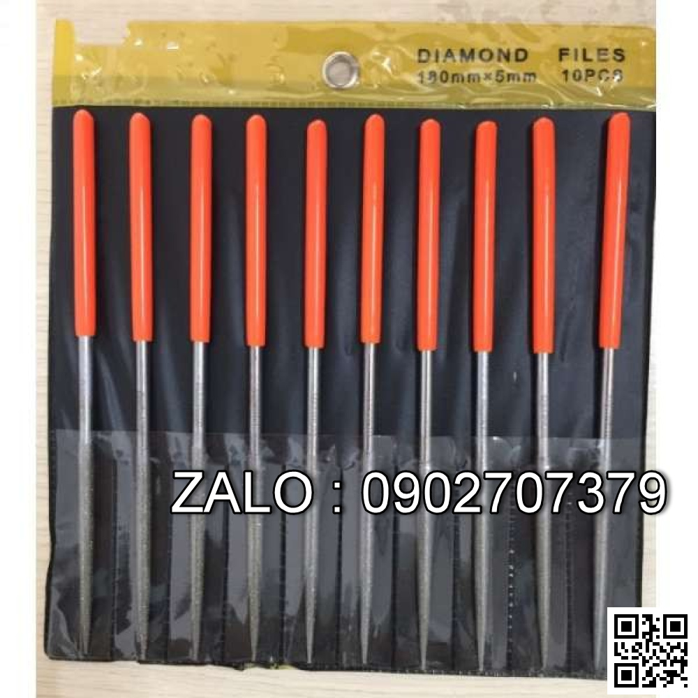 Bộ dũa kim cương tròn 10 món HONGYU 5x180mm
