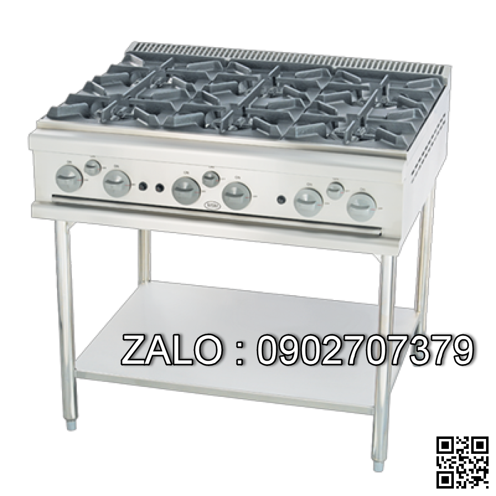 Bếp Âu công nghiệp 4 đầu, kèm lò nướng Okasu OKS-GEF6