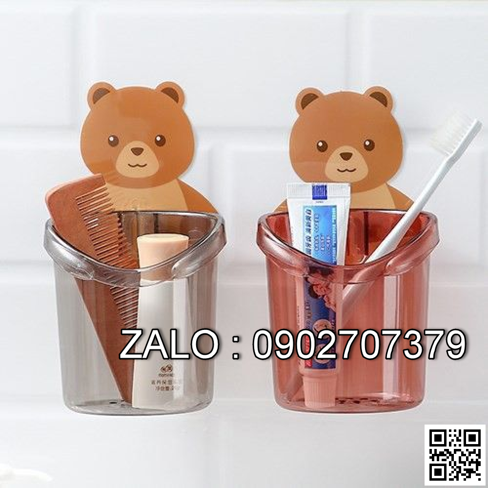 Cốc đựng bàn chải đánh răng hình gấu (Kiện 720 cái)