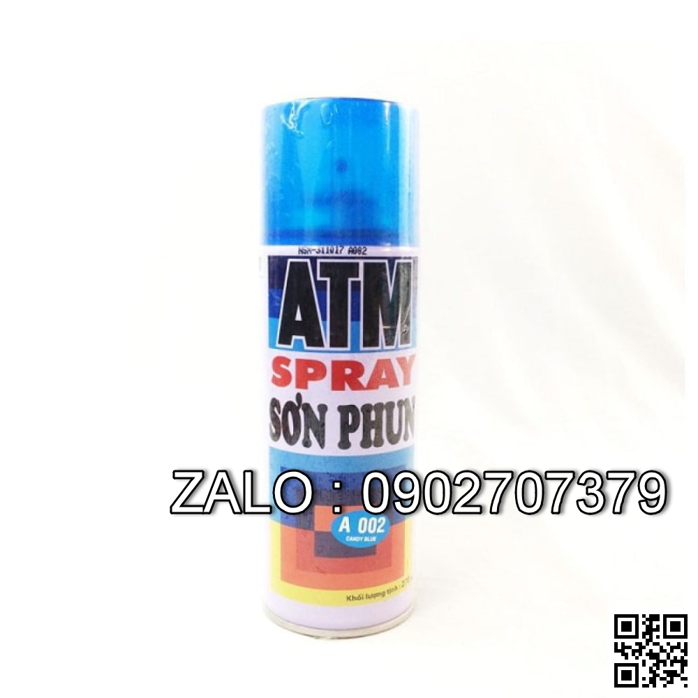 Sơn xịt xe máy atm a002 màu xanh candy