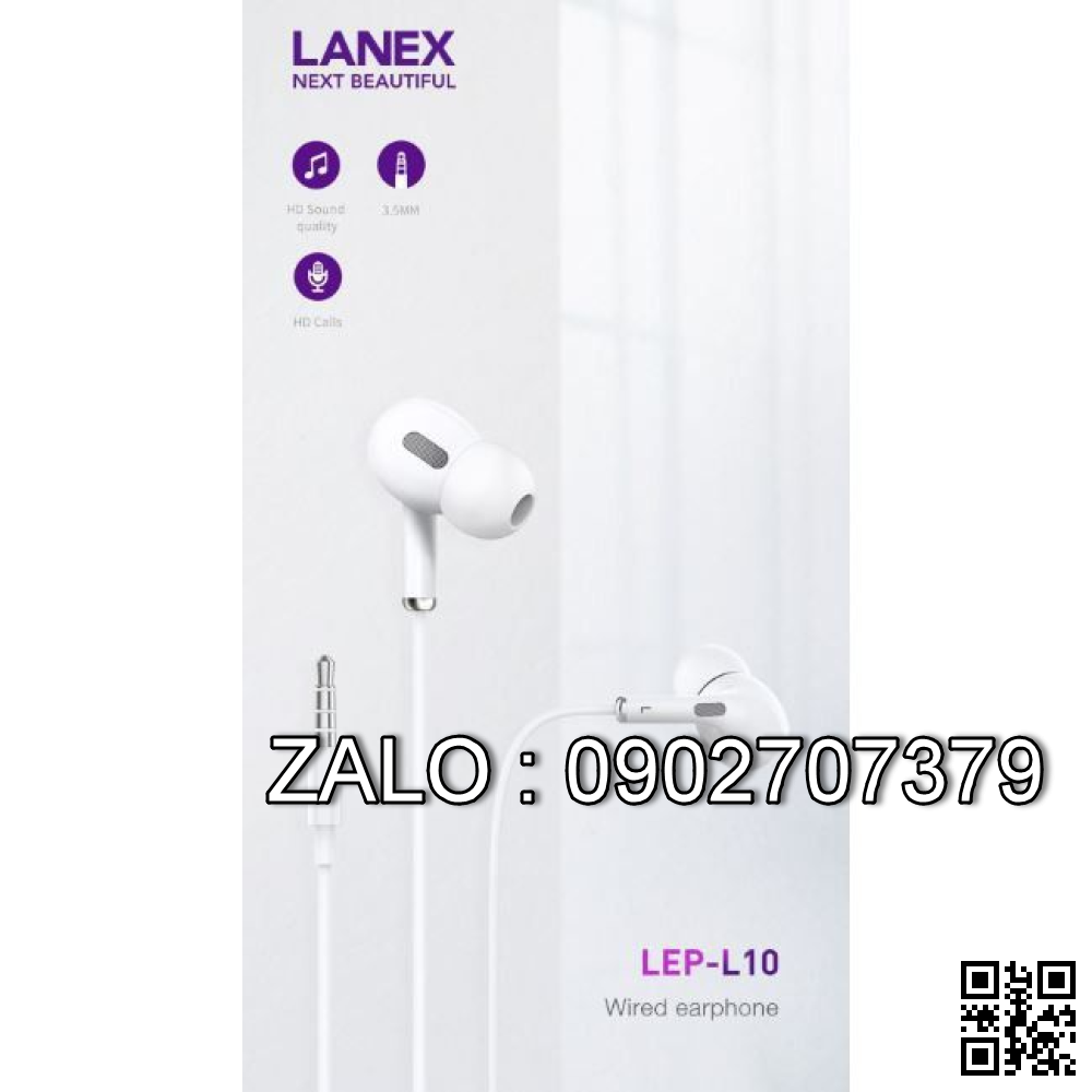 Tai Nghe Nhét Tai Lanex LEP-L10 Jack 3.5 Chính Hãng