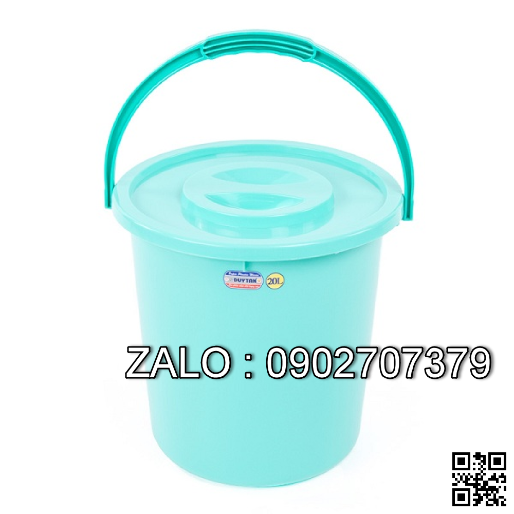 Xô nhựa tròn Duy Tân 20L (có nắp)