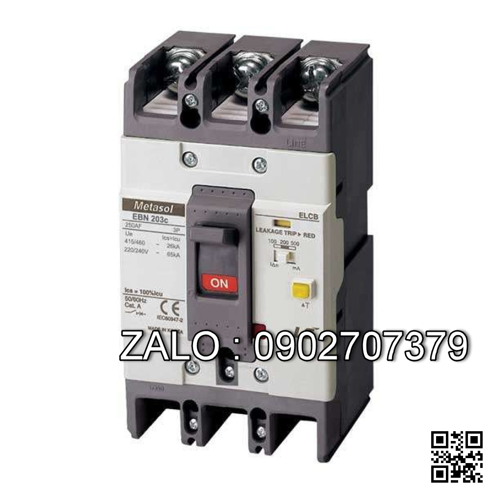 Aptomat chống giật LS ELCB 3P 250A 26kA EBN203c