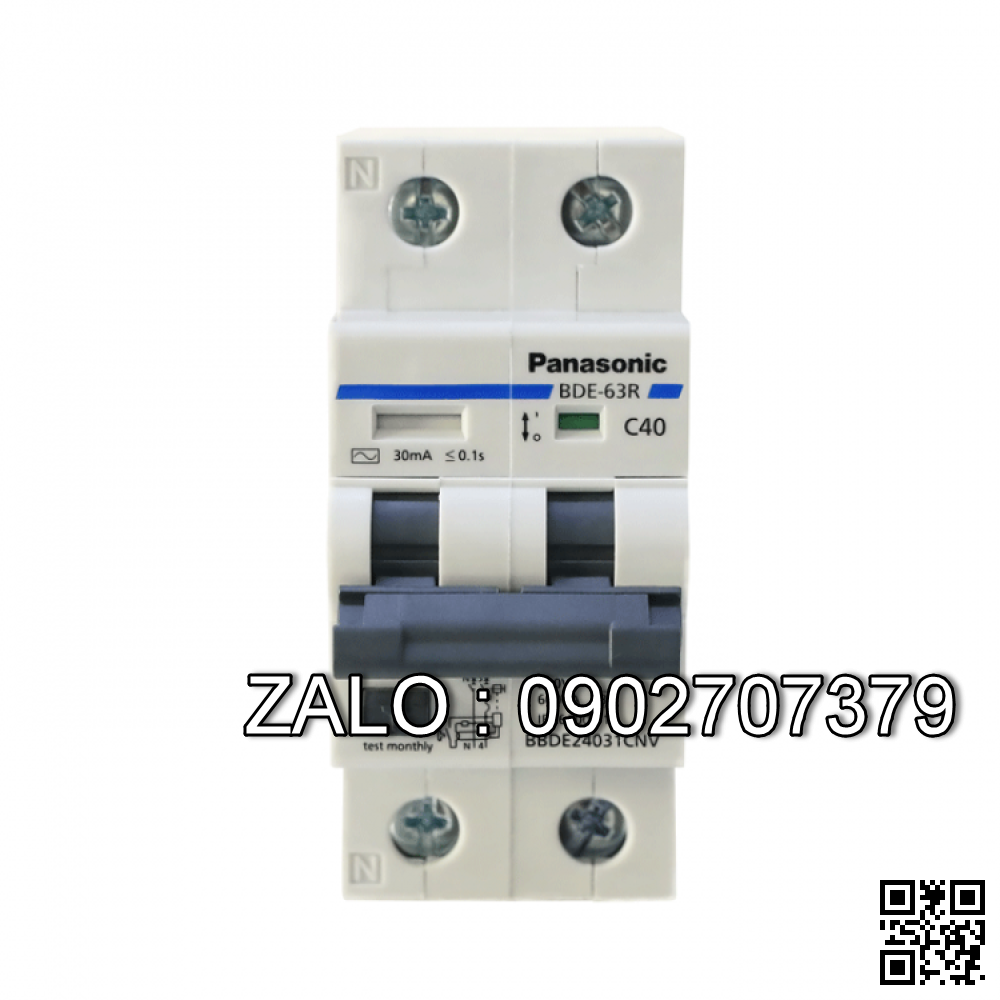 Cầu dao chống giật RCBO 2P 6A 30mA Panasonic BBDE20631CNV