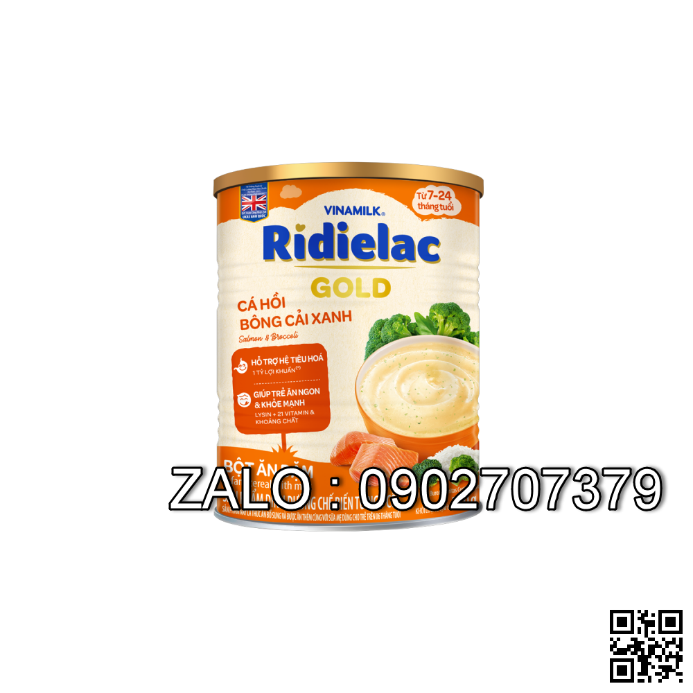 Vinamilk Ridielac Gold Bột ăn dặm Cá Hồi Bông Cải Xanh