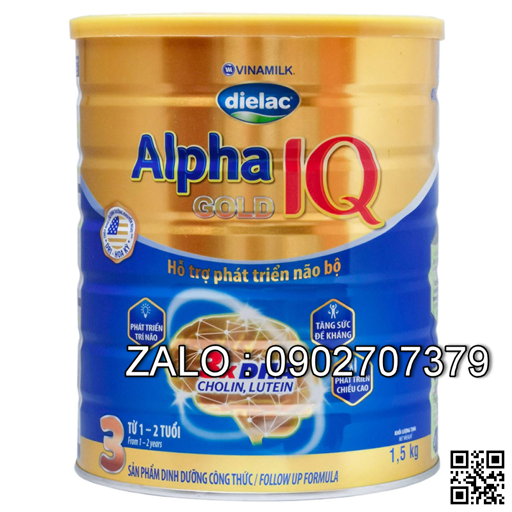 Vinamilk Sửa bột Dielac Alpha Gold IQ 3 1500g