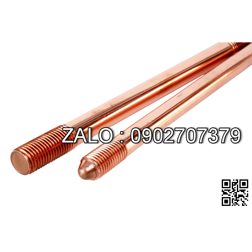 Cọc tiếp địa thép mạ đồng D16, dài 2,4m