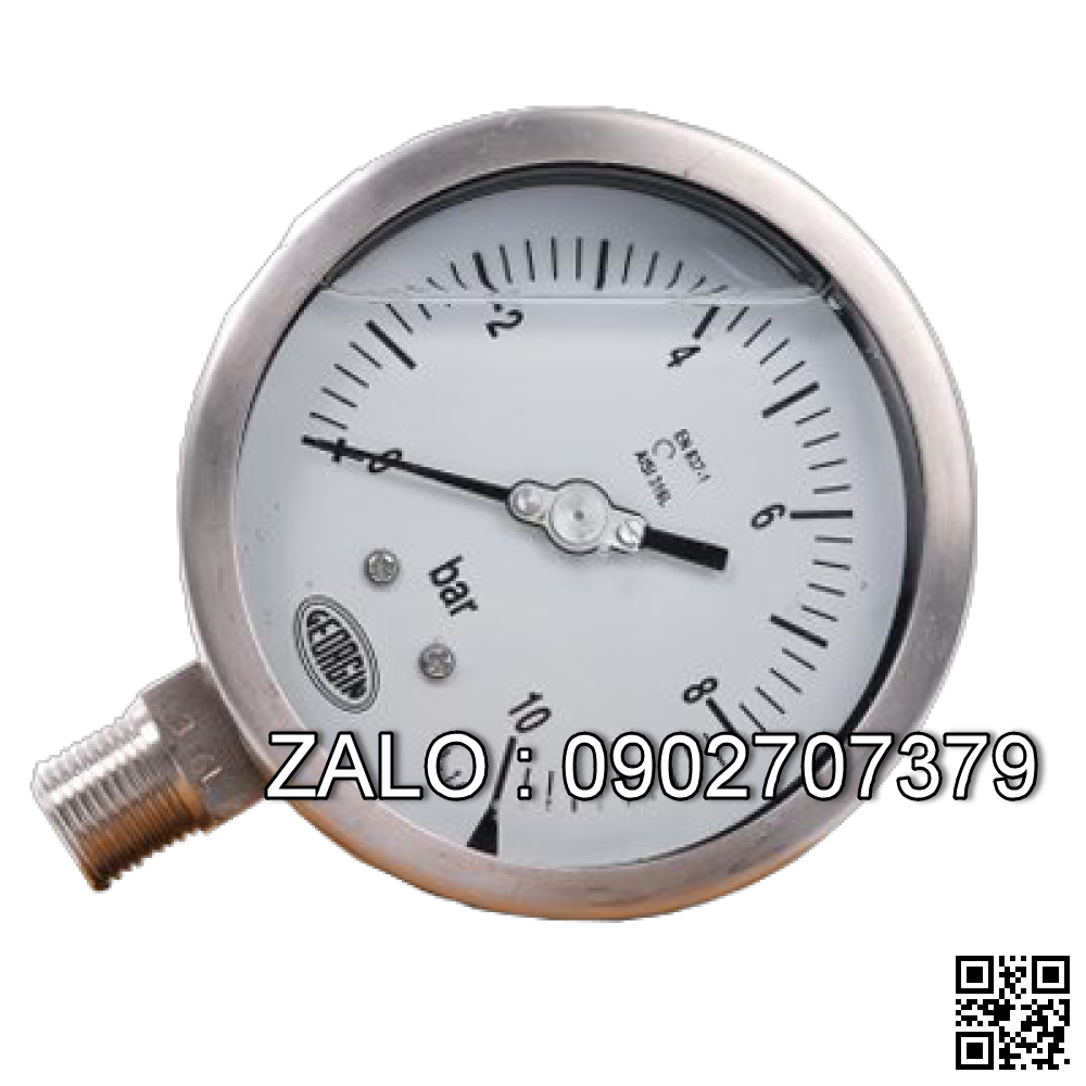 Dong ho ap 3 kim, -0.1-0.5Mpa, M20*1.5