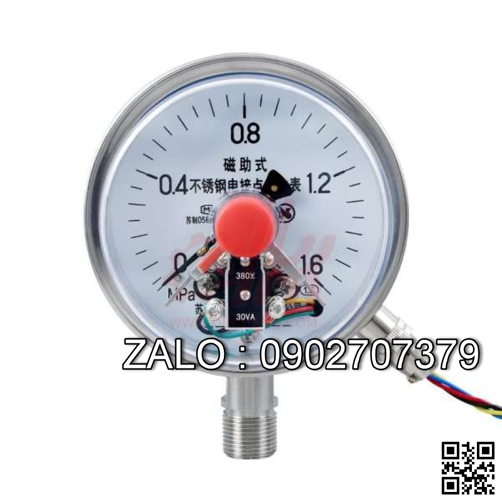 Dong ho ap 3 kim inox, 0-16bar, DC10…30V