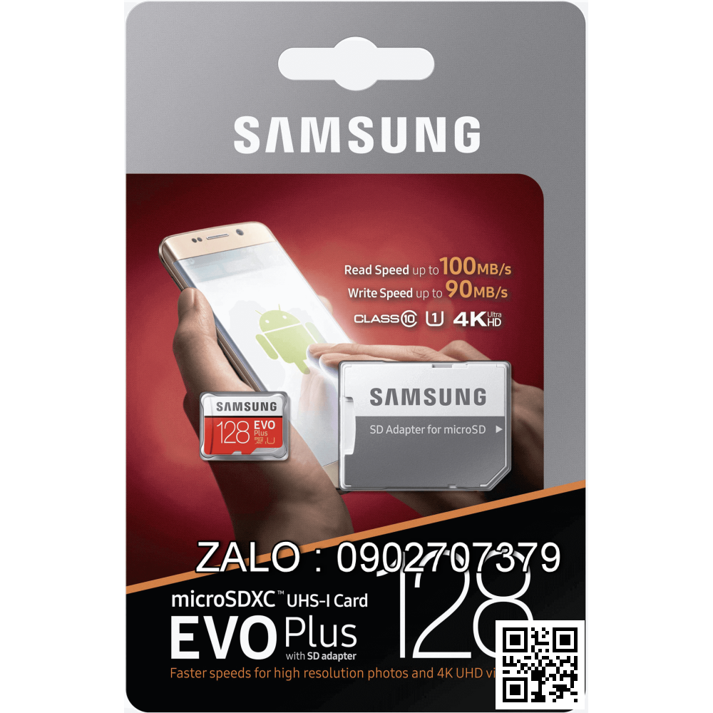 Thẻ Nhớ MicroSD 128G Samsung Evo Plus Class 10 Box 100Mbps