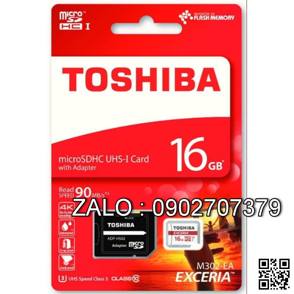 Thẻ Nhớ MicroSD 16G Class 10 Toshiba Box, Box Đỏ 90mb/S
