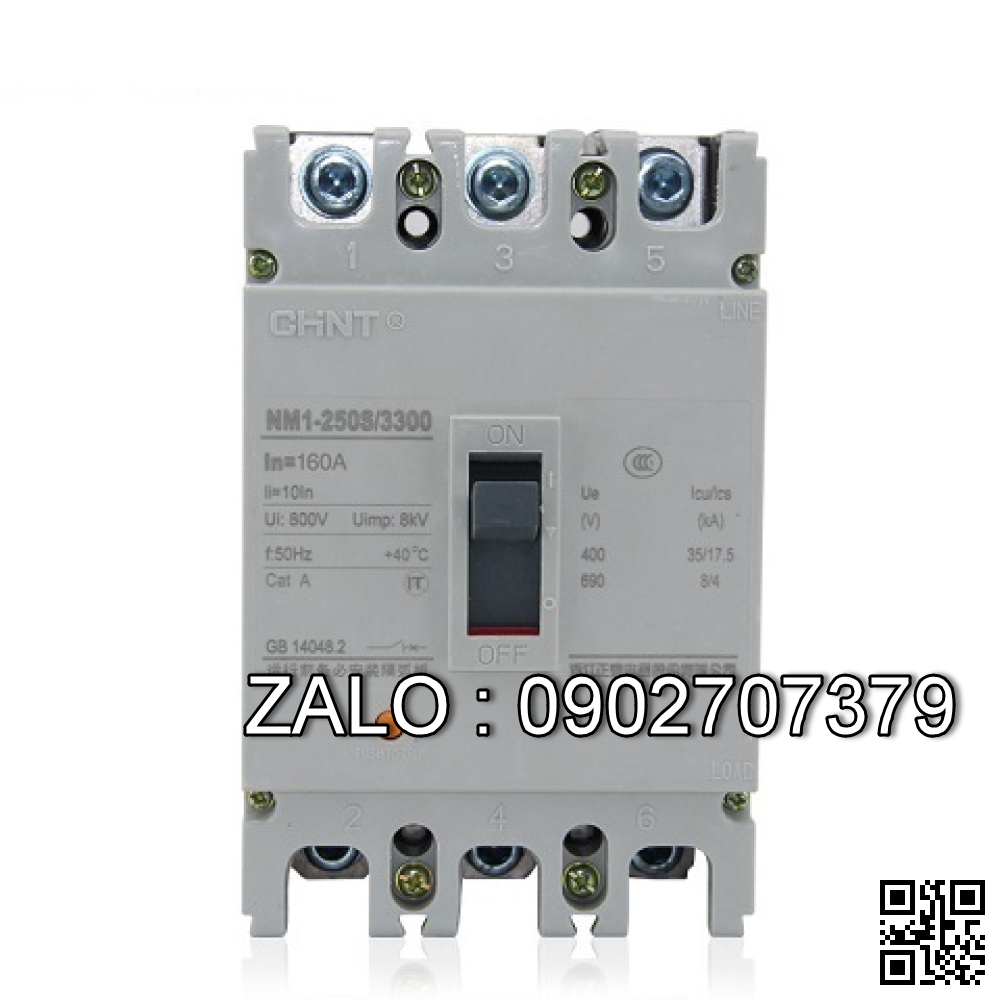 Aptomat MCCB Chint NM1-63S-3P 20A (15kA)