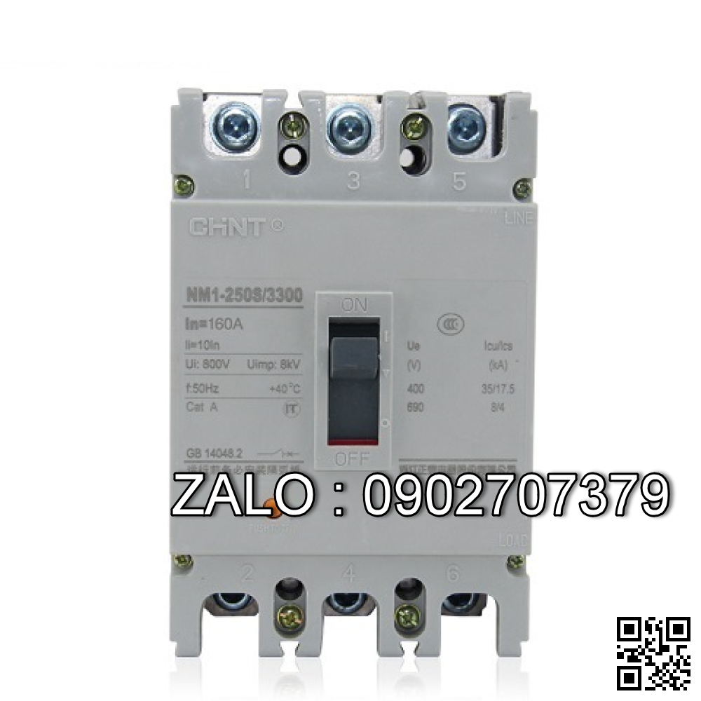 Aptomat MCCB Chint NM1-63H-3P 40A (35kA)