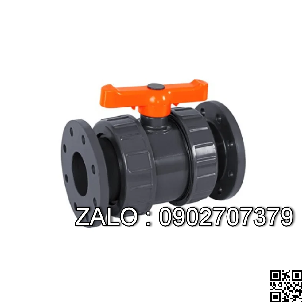 van bi nhựa PVC mặt bích D25