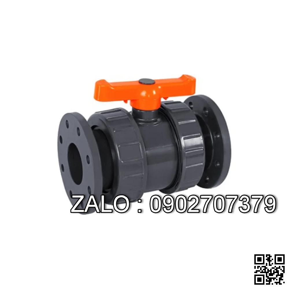 van bi nhựa PVC mặt bích D90