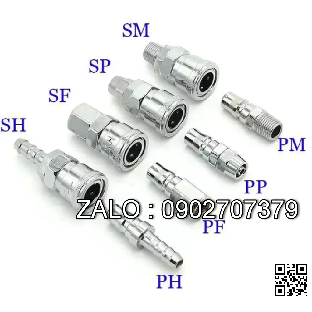 đầu nối hơi nhanh - quick coupler Ø8*12mm