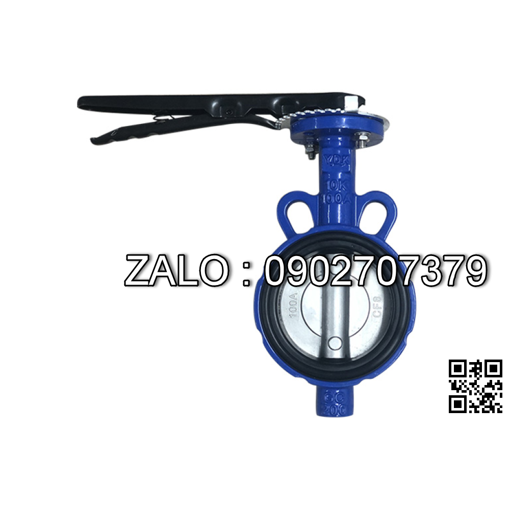 Van bướm tay gạt thép DN80
