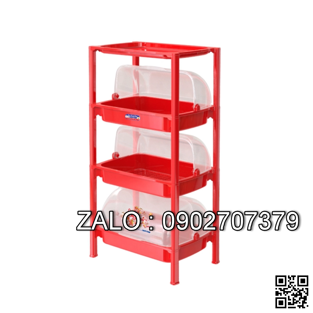 Kệ Chén Có Nắp 2-3 Ngăn Duy Tân (Size Nhỏ)- Tặng Kèm Ống Đũa Tiện Dụng