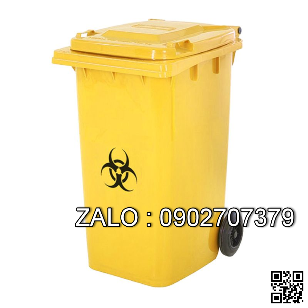 Thùng rác nguy hại 120 lít màu vàng