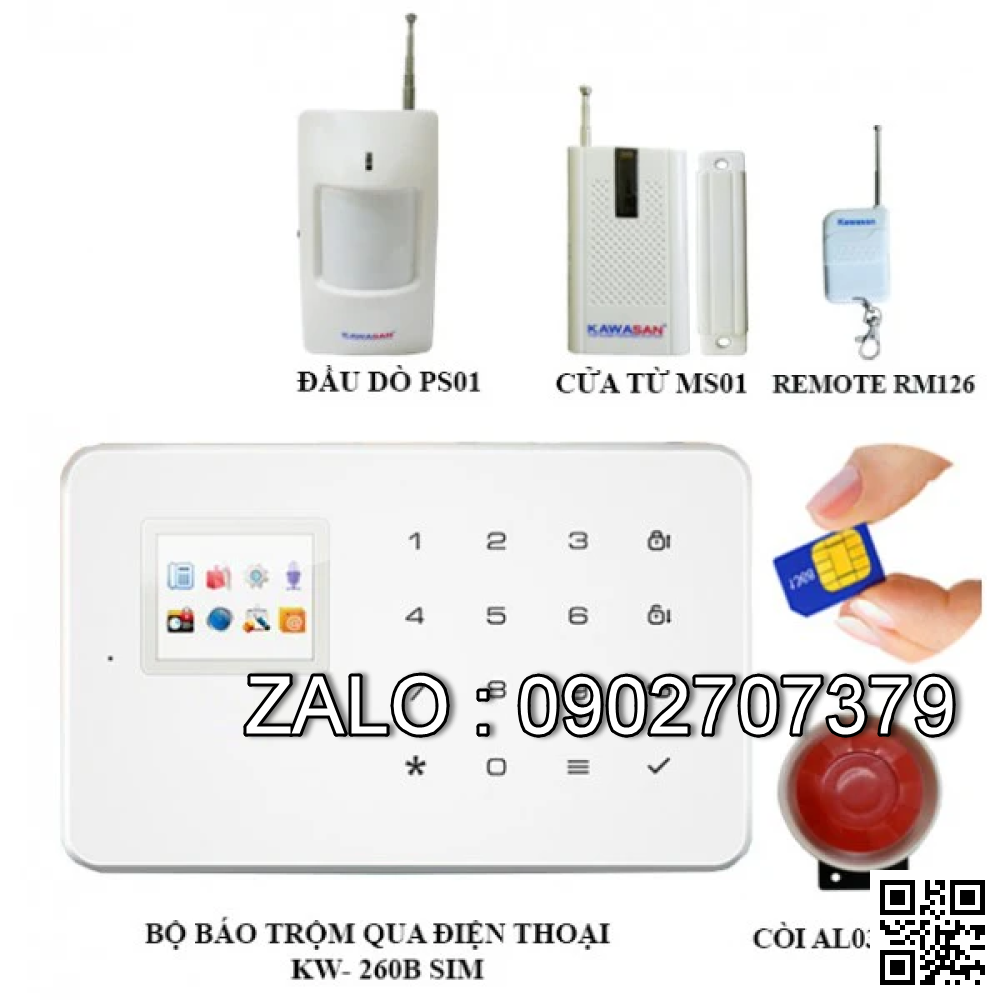 Báo cháy báo trộm không dây KAWA KW-260B