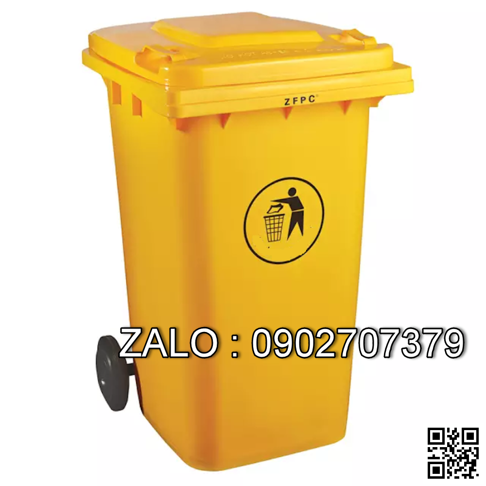 Thùng rác nhựa 240L màu vàng