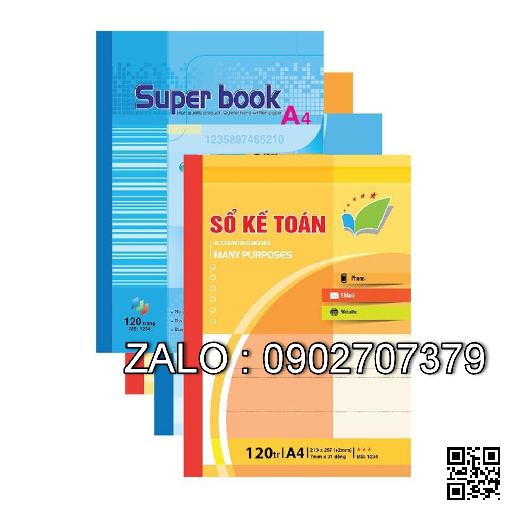 Sổ kế toán tổng hợp Hải tiến A4 320 Trang - Bìa hồng