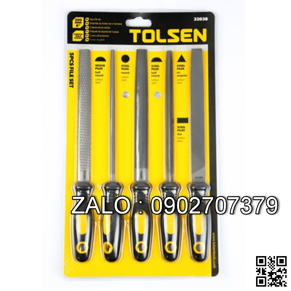 Bộ dũa thép gỗ 5 cây 200mm 8in Tolsen 32038