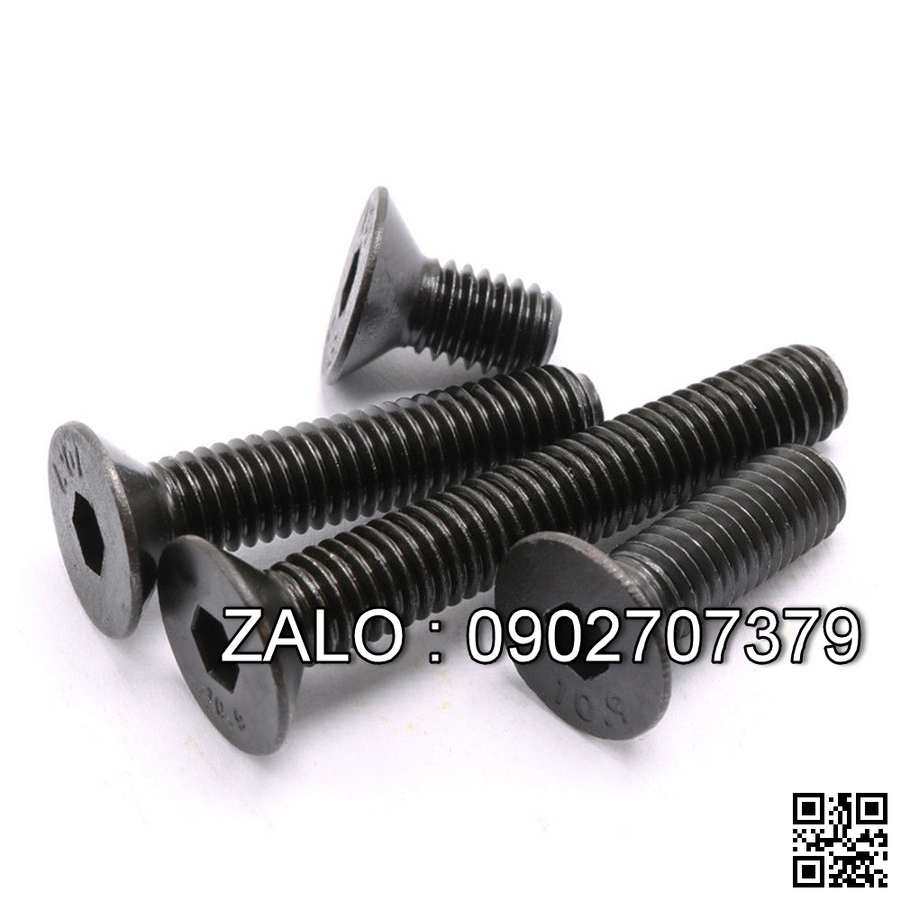 Ốc đầu bằng thép đenM2.2x40