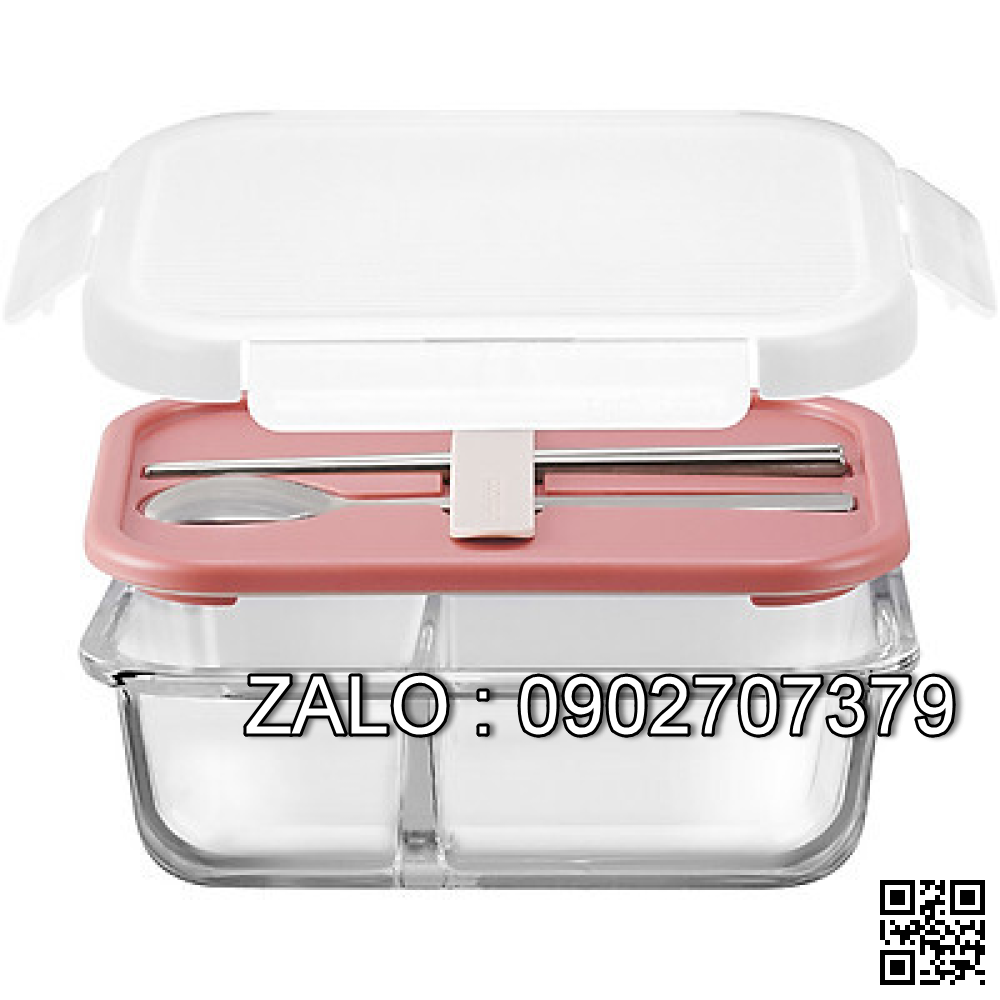 Lock Hộp cơm thủy tinh kèm muỗng đũa 930ml - LLG991CL