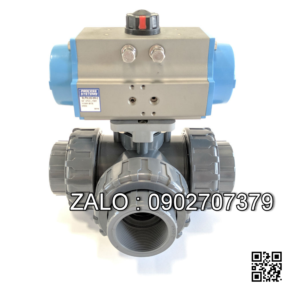 Van bi nhựa điều khí nén rắc co 3 ngã DN30