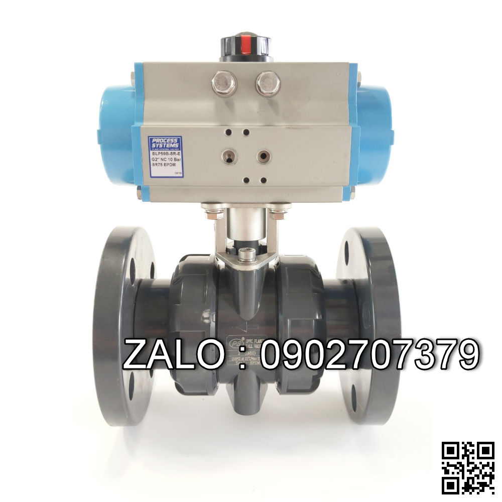 Van bi nhựa điều khí nén mặt bích 2 ngã DN100