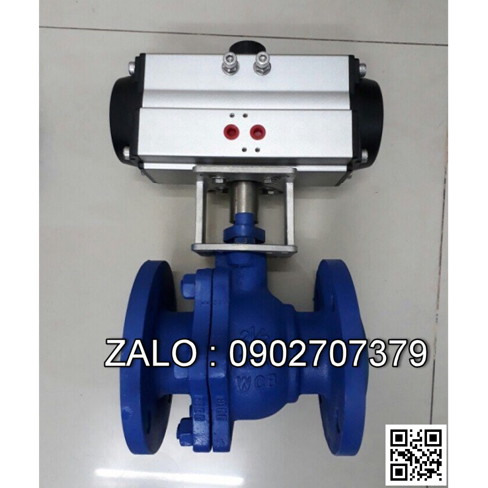 Van bi thép mạ kẽm điều khiển khí nén mặt bích 3 ngã DN300