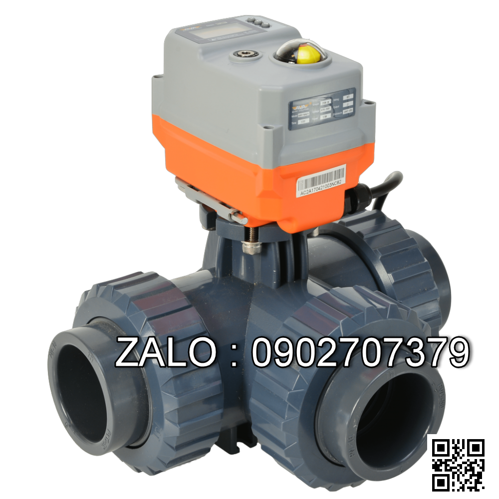Van bi thau điều khiển điện mặt bích 3 ngã DN40