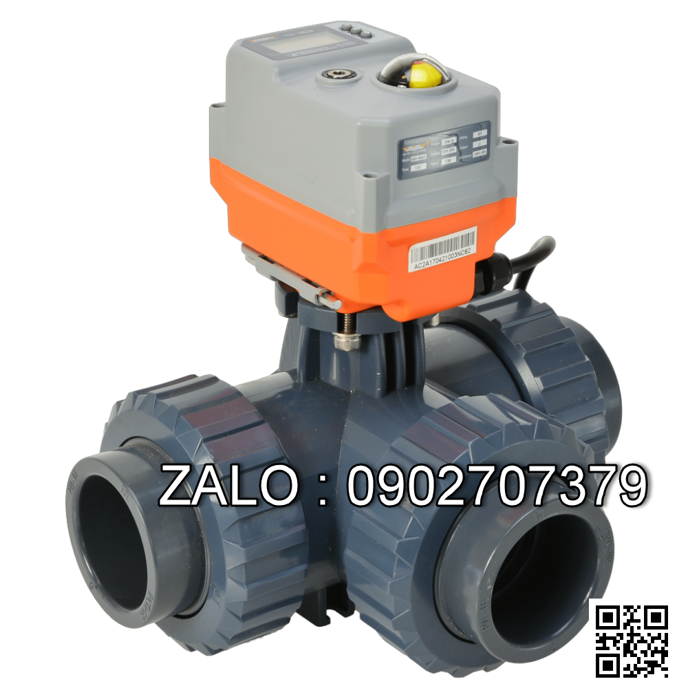 Van bi thau điều khiển điện mặt bích 3 ngã DN50