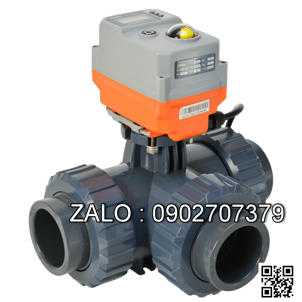 Van bi thau điều khiển điện mặt bích 3 ngã DN65