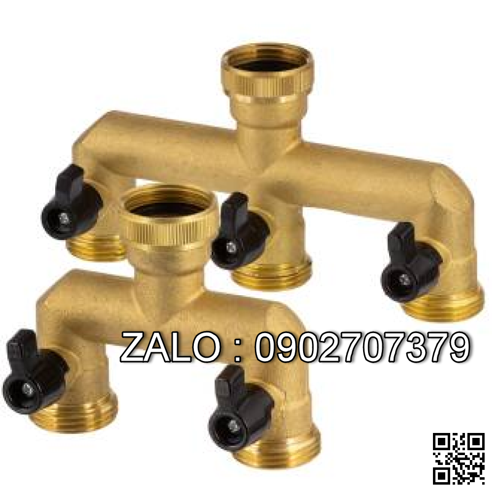 Van thau 3 ngã ren ngoài ở giữa 2 ren trong DN33