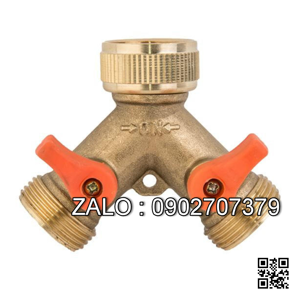 Van thau 3 ngã ren trong ở giữa 2 ren ngoài 2 khóa DN50