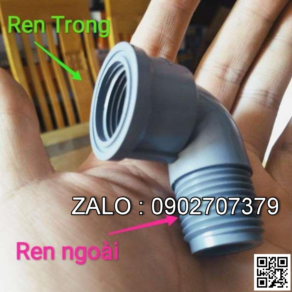 co góc 90 nhựa ren trong và ren ngoài DN80