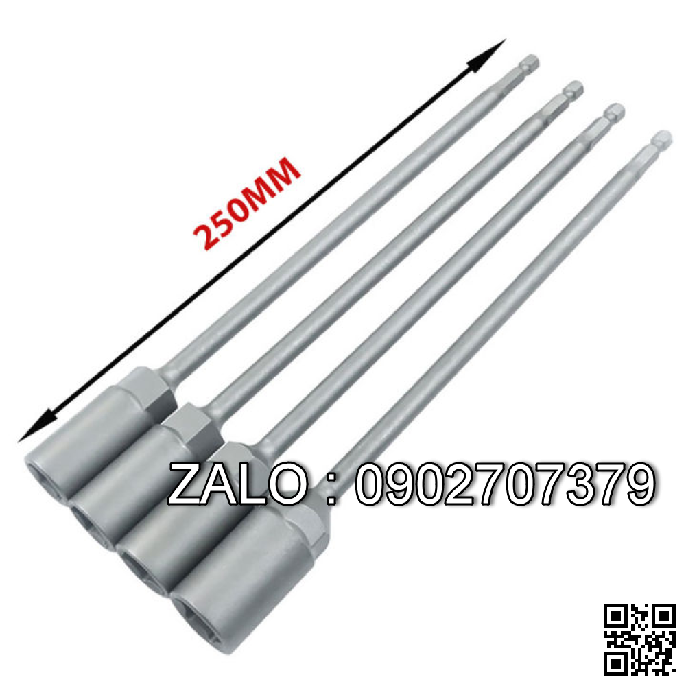 Đầu chụp bulong dài 250mm chuôi lục giác từ 6-14mm