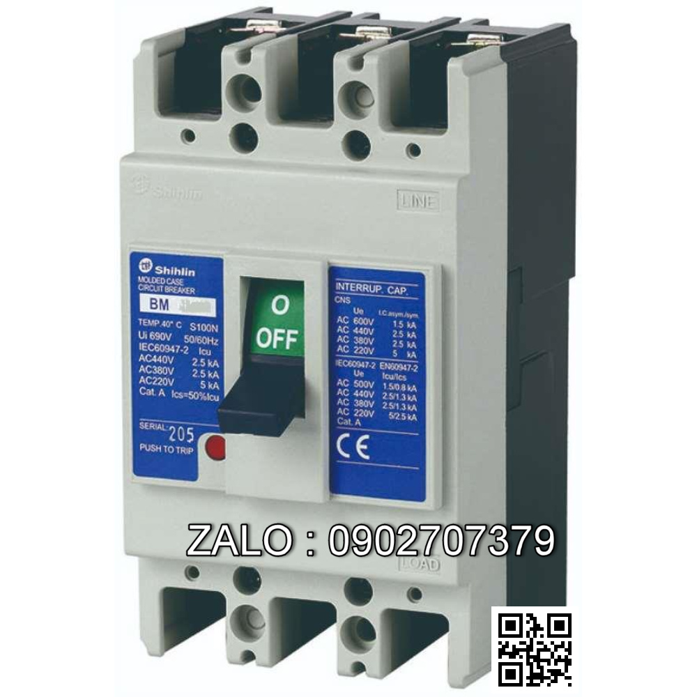 MCCB 3P BM 100-SN 3P 50A 15KA
