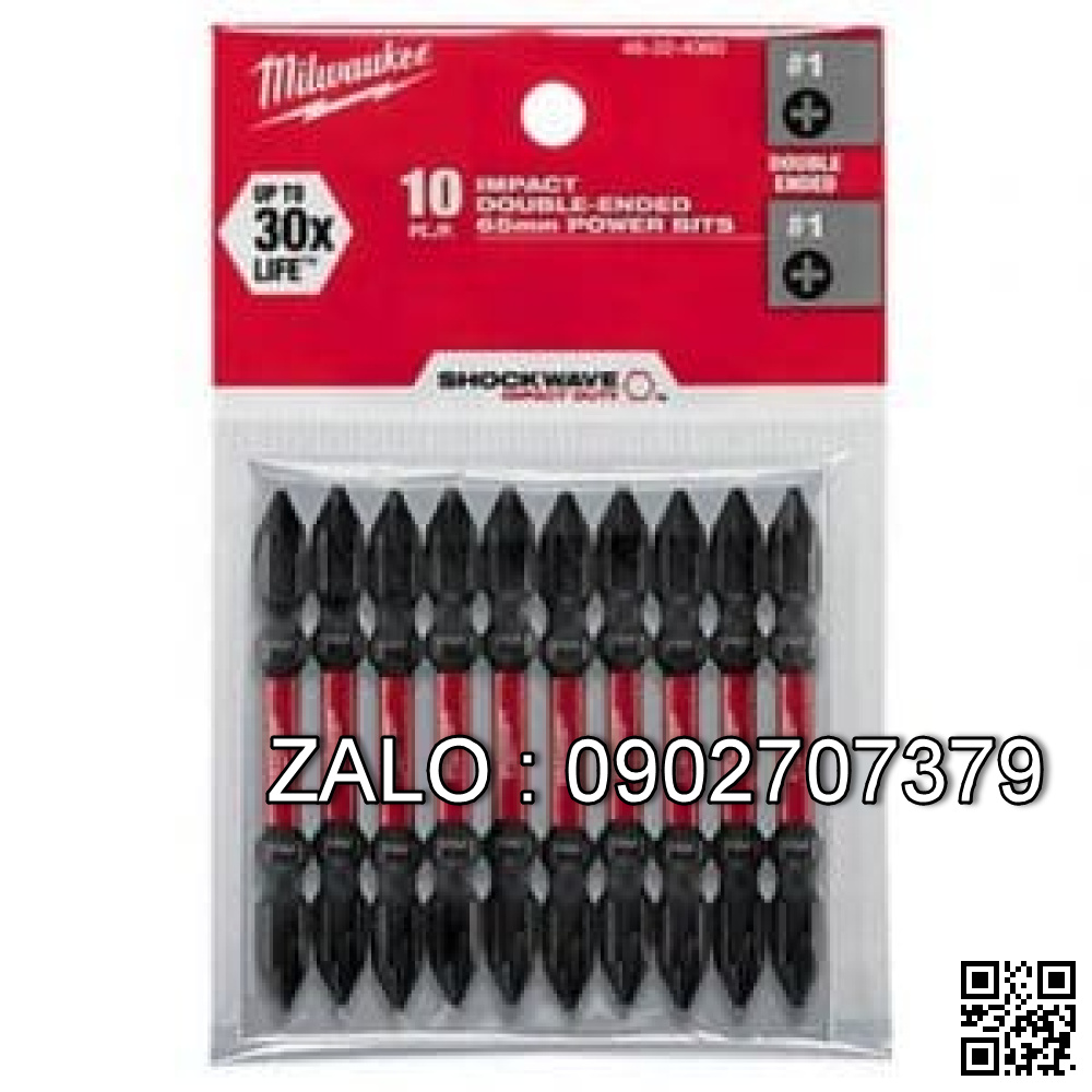 Bộ 10 mũi đầu vặn vít ngắn (PH1-65mm) Milwaukee 48-32-4360