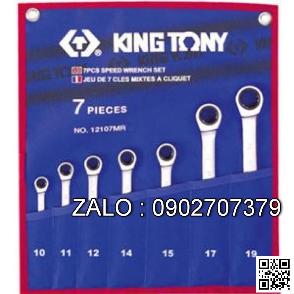 Bộ cờ lê vòng miệng 7 chi tiết 10-19mm Kingtony 12107MR