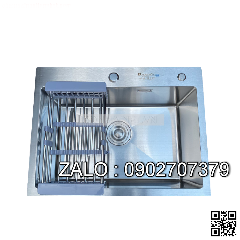 Chậu rửa bát KAGOL K6045-304 một hố inox 304 (600x450x240 mm)