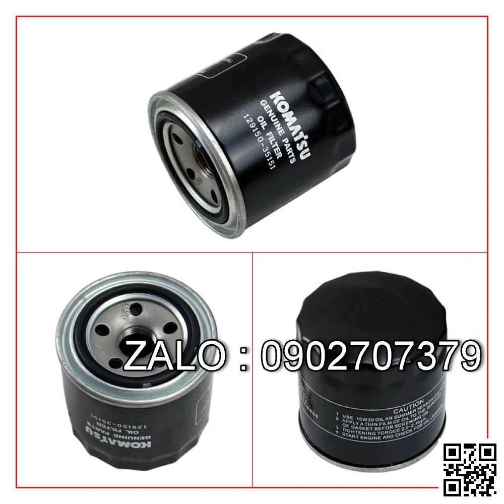 Lọc nhớt xe nâng KOMATSU 4D92E,4D94E;4D94LE,4TNE98,4TNV94L-VLX,4TNV98,/4TNE92/4TNE98;4LB1;FG35-40/6G72