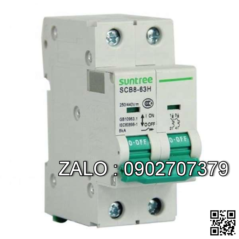 MCB Suntree SCB8-63H 25A 10kA 2P