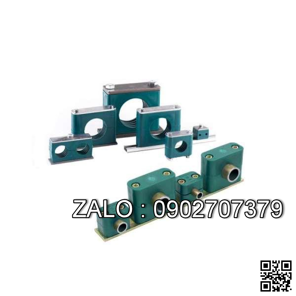 Kẹp ống thủy lực phi 3/4'' ( Kẹp đôi, nhựa,đế Inox )