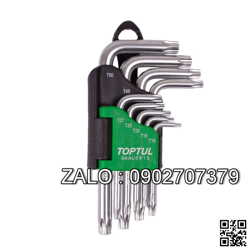 Bộ chìa vặn hoa thị(torx) TOPTUL 9 cây T10- T50 loại dài (extra long) Mạ crom GAAL0923