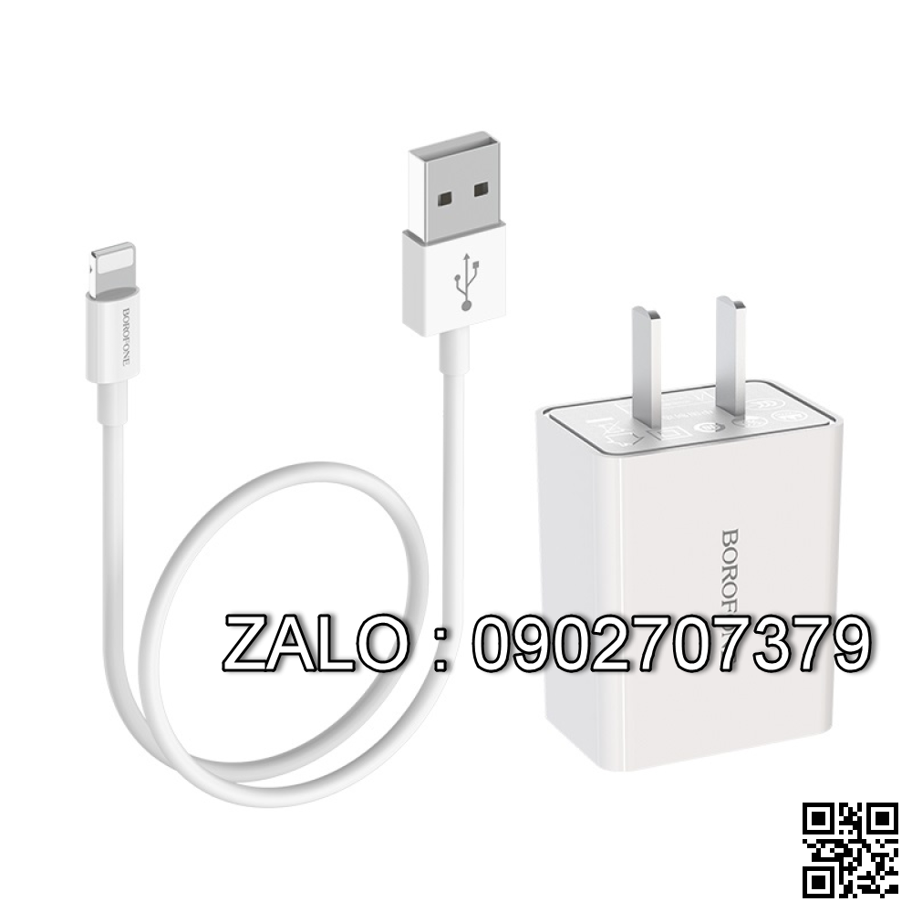 Bộ Cóc Cáp Sạc Nhanh 1 Usb Lightning 2.1A HOCO C72 - 1m