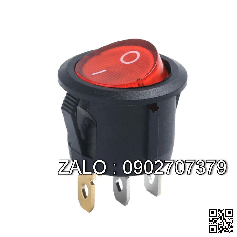 Công Tắc Bập Bênh Tròn Có Đèn 3 Chân KCD2 6A 250V